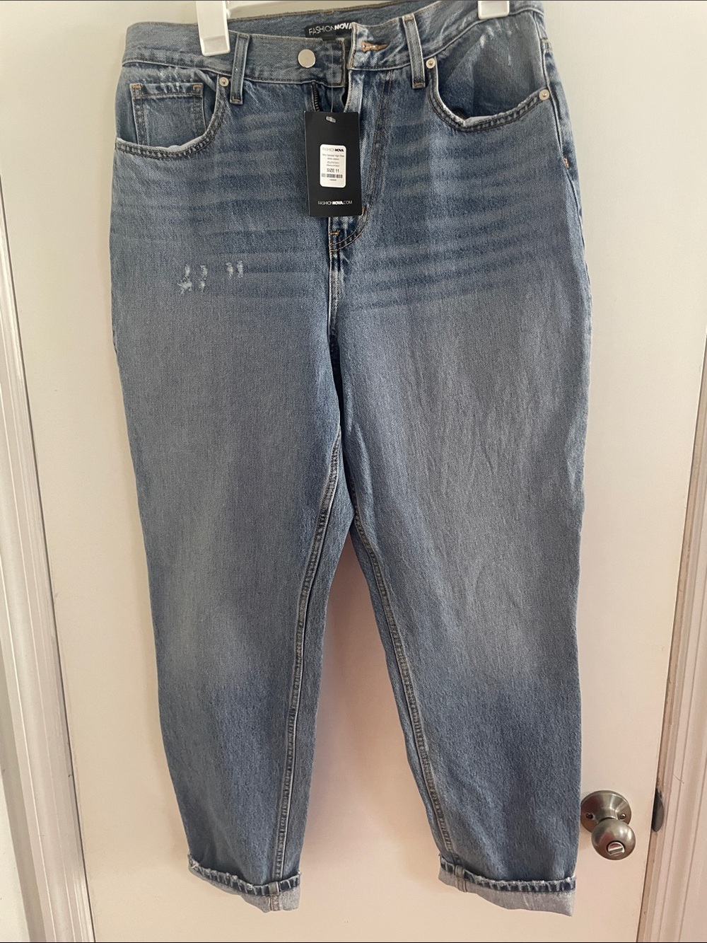 Curvy Light Blue Women’s Mom Jeans - High Rise - Picture 2 of 8